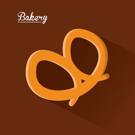 pretzel food bakery shop traditional icon. Colorful design. Vector illustrationのイラスト素材