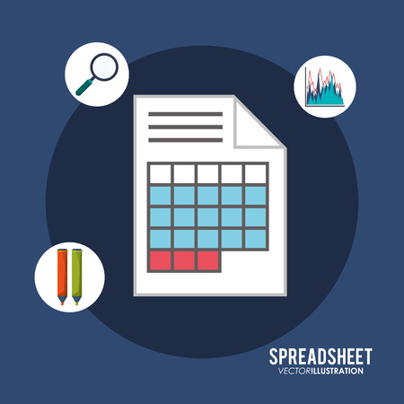 Spreadsheet document infographic icon. Colorful design. Vector illustrationのイラスト素材