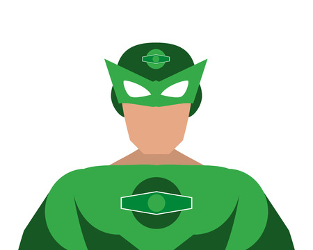 superhero costume avatar  cartoon anime male icon. Flat and Isolated illustration. Vector illustrationのイラスト素材