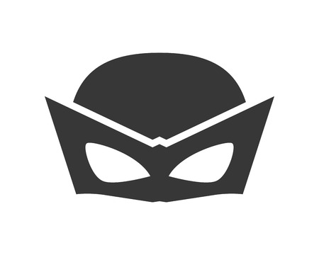 mask silhouette costume cartoon anime male icon. Flat and Isolated illustration. Vector illustrationのイラスト素材