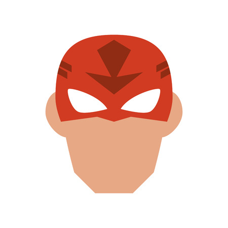 mask costume face superhero  cartoon anime male icon. Flat and Isolated illustration. Vector illustrationのイラスト素材