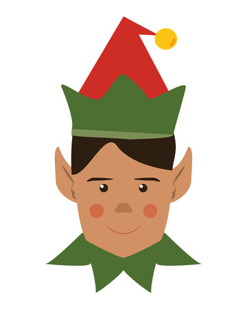 elf cartoon merry chistmas celebration icon. Flat and Isolated illustration. Vector illustrationのイラスト素材