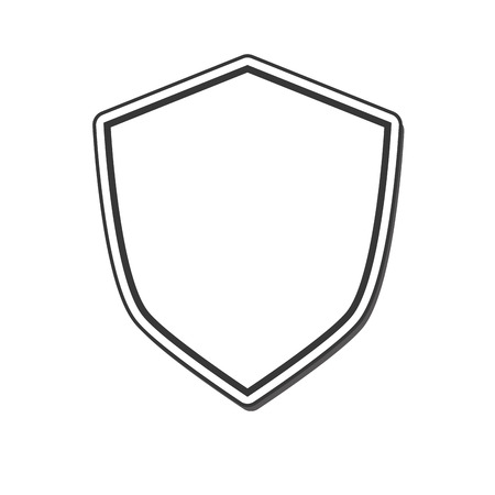 shield frame security label silhouette icon. Flat and Isolated illustration. Vector illustrationのイラスト素材