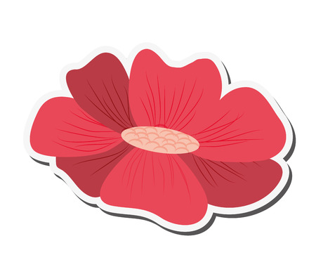flat design delicate flower icon vector illustrationのイラスト素材