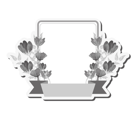 flat design flower frame icon vector illustrationのイラスト素材