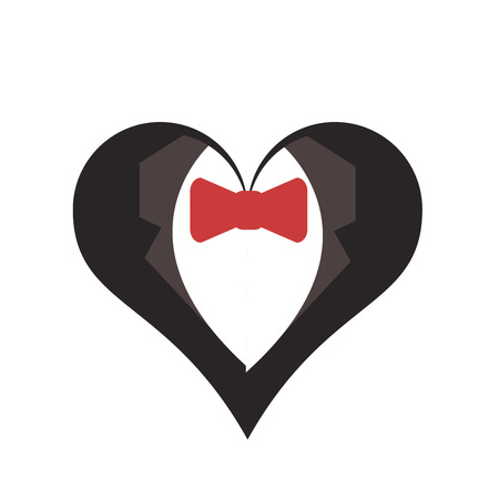 flat design happy groom heart icon vector illustrationのイラスト素材
