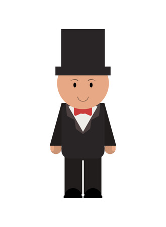flat design happy groom icon vector illustrationのイラスト素材