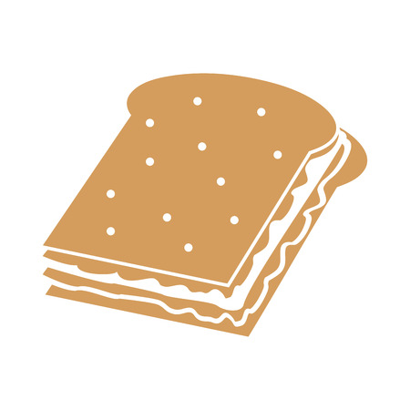 sandwich snack lunch fast food icon. Flat and Isolated illustration. Vector illustrationのイラスト素材