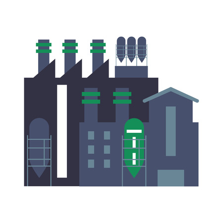 building plant factory industry icon. Colorful Flat and Isolated design. Vector illustrationのイラスト素材