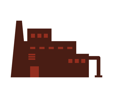 building plant factory industry icon. Colorful Flat and Isolated design. Vector illustrationのイラスト素材