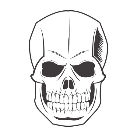 skull tattoo face gothic death evil icon. flat and isolated design. Vector illustrationのイラスト素材