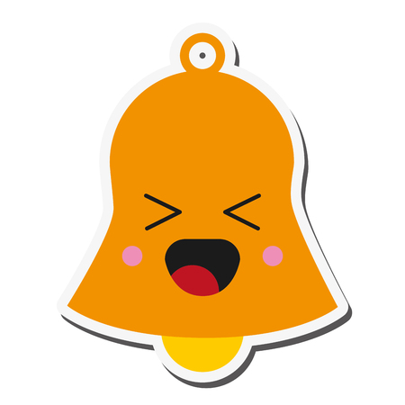 flat design cute bell icon vector illustrationのイラスト素材