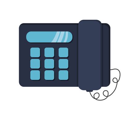 flat design landline telephone icon vector illustrationのイラスト素材
