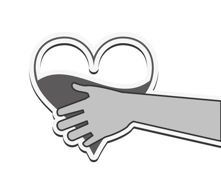 heart hand blood donation medical health care icon. Flat and Isolated design. Vector illustrationのイラスト素材