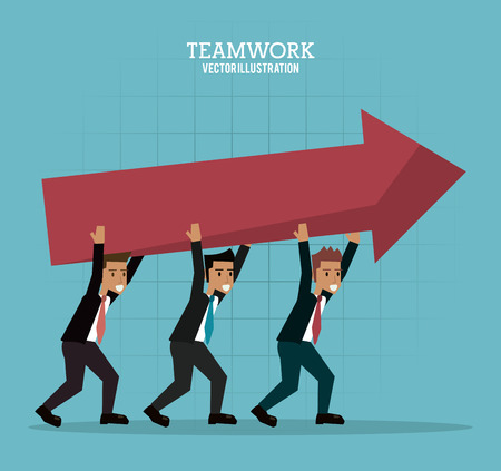 businessman avatar arrow teamwork support collaborative unity icon. flat design. Vector illustrationのイラスト素材