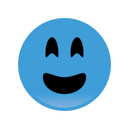 flat design smile emoticon icon vector illustrationのイラスト素材