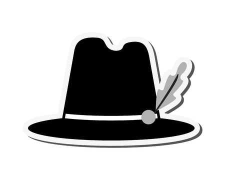flat design bavarian tyrolean hat icon vector illustrationのイラスト素材