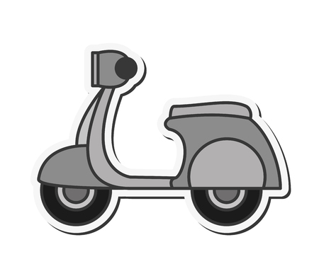 flat design retro scooter icon vector illustrationのイラスト素材