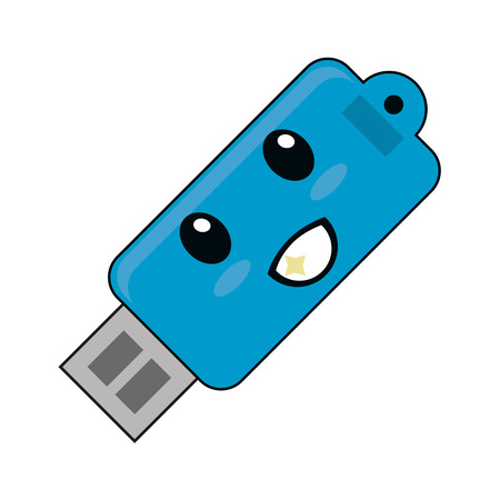 flat design cute usb drive icon vector illustrationのイラスト素材