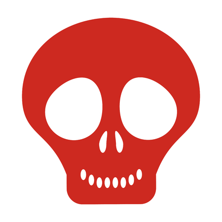 flat design cute skull icon vector illustrationのイラスト素材