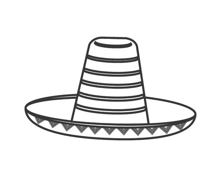 flat design mexican hat sombrero icon vector illustrationのイラスト素材