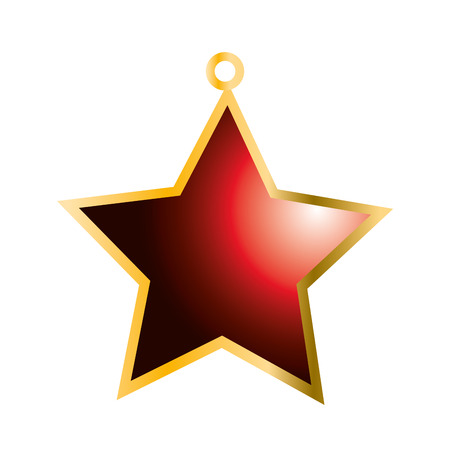 star red merry christmas decoration celebration icon. Flat and isolated design. Vector illustrationのイラスト素材