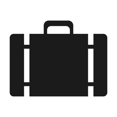 suitcase baggage luggage travel trip icon. Flat and isolated design. Vector illustrationのイラスト素材