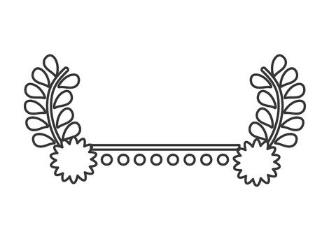 wreath leaves pointed flower plant nature icon. Flat and isolated design. Vector illustrationのイラスト素材