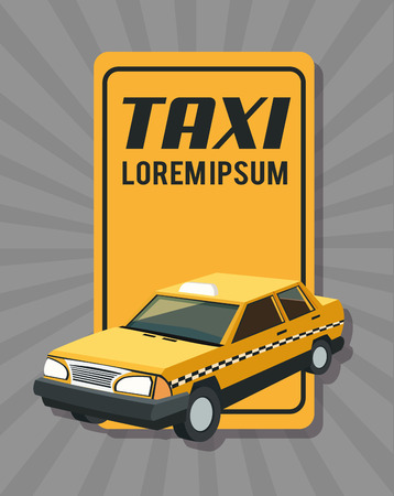 taxi auto car automobile retro cartoon icon. Colorful design. Striped background. Vector illustrationのイラスト素材