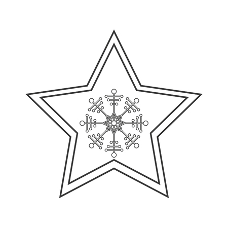 snowflake merry christmas celebration icon. Flat and Isolated design. Vector illustrationのイラスト素材