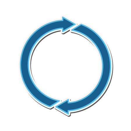 arrow blue direction circle  icon. Flat and Isolated design. Vector illustrationのイラスト素材