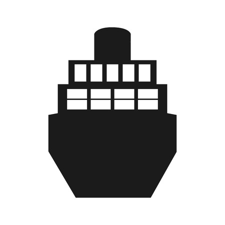 flat design merchant container ship icon vector illustrationのイラスト素材