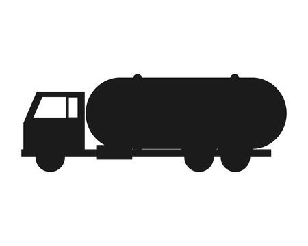 flat design Fuel tanker truck or cistern truck icon vector illustrationのイラスト素材