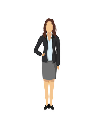 flat design woman character with suit icon vector illustrationのイラスト素材