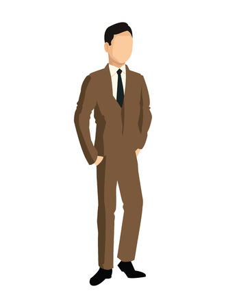 flat design faceless businessman icon vector illustrationのイラスト素材