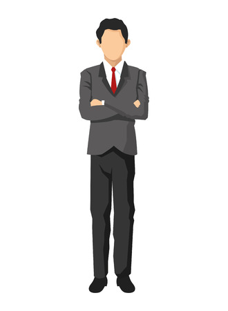flat design faceless businessman icon vector illustrationのイラスト素材