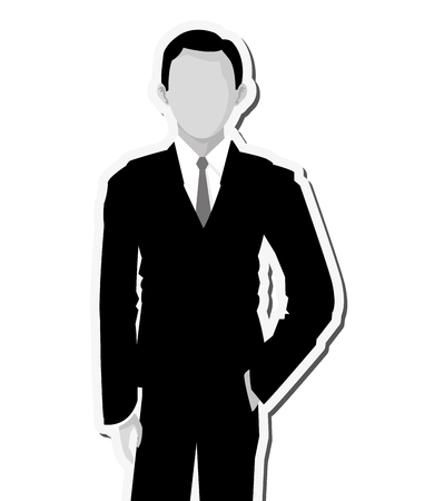 flat design faceless businessman icon vector illustrationのイラスト素材
