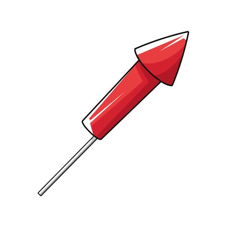 flat design flying firecracker icon vector illustrationのイラスト素材