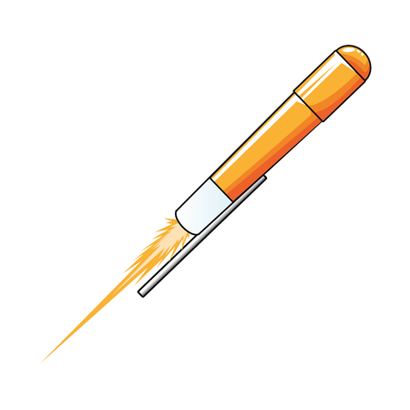 flat design flying firecracker icon vector illustrationのイラスト素材