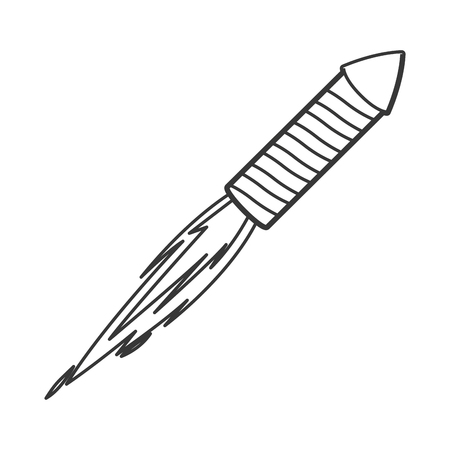 flat design flying firecracker icon vector illustrationのイラスト素材