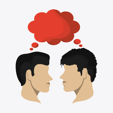 man male bubble people head person profile icon. Colorful and Isolated design. Vector illustrationのイラスト素材