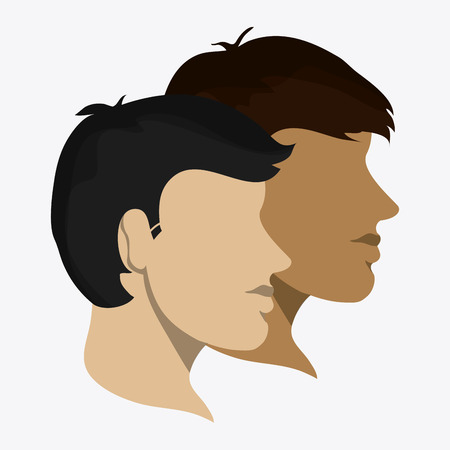 man male people head person profile icon. Colorful and Isolated design. Vector illustrationのイラスト素材
