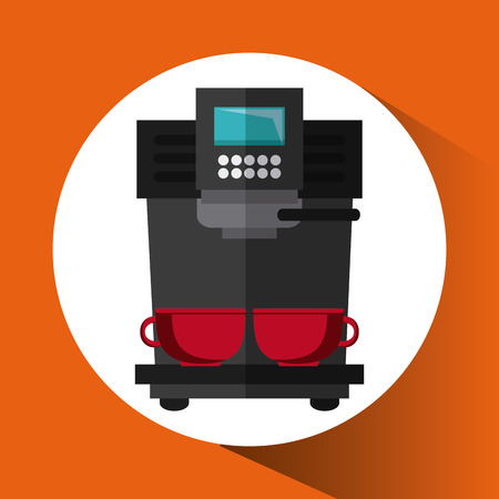 coffee machine mug appliances supplies electronic home icon. Colorful and flat design. Vector illustrationのイラスト素材