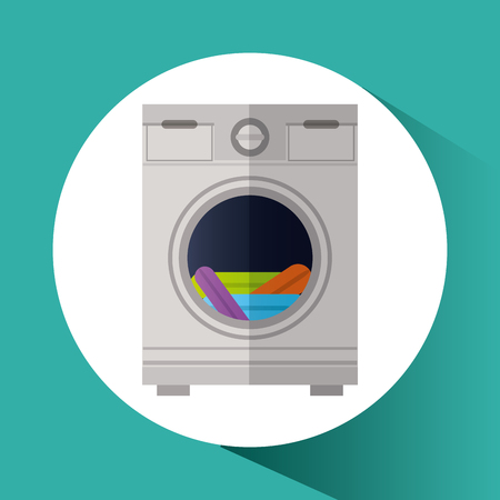 washer cloth appliances supplies electronic home icon. Colorful and flat design. Vector illustrationのイラスト素材