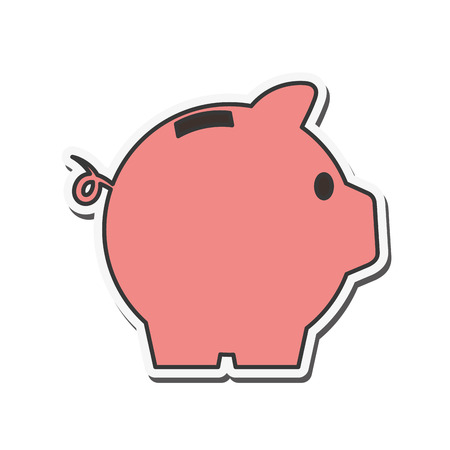 piggy money financial item market commerce icon. Flat and isolated design. Vector illustrationのイラスト素材