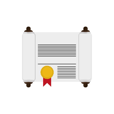 diploma seal stamp paper graduation university icon. Flat and isolated design. Vector illustrationのイラスト素材