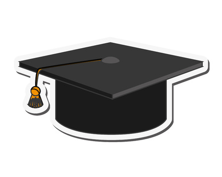 hat graduation cap university cloth icon. Flat and isolated design. Vector illustrationのイラスト素材