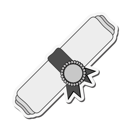 diploma seal stamp paper graduation university icon. Flat and isolated design. Vector illustrationのイラスト素材