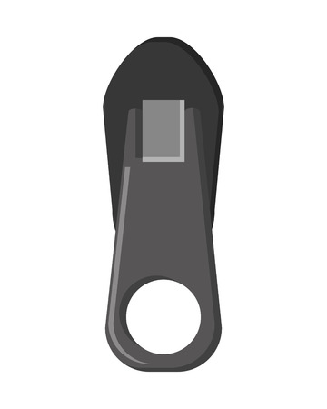 zip zipper metal cloth textile material icon. Flat and isolated design. Vector illustrationのイラスト素材
