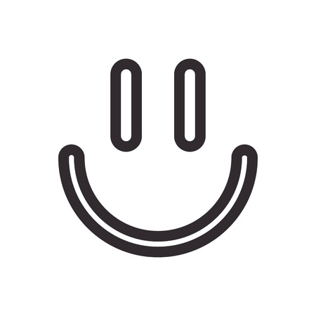 happy face cartoon smiling line silhouette icon. Flat and isolated design. Vector illustrationのイラスト素材